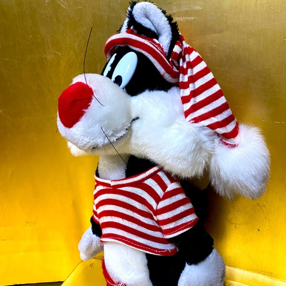 WARNER BROS. LOONEY TUNES VTG 1993 SYLVESTER THE CAT PLUSH 24K WEARING PAJAMA’S - Picture 2 of 15